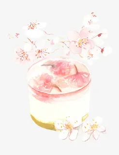 粉色小清新手绘圆型樱花蛋糕免扣免抠 粉色小清新手绘圆型樱花蛋糕免扣免抠