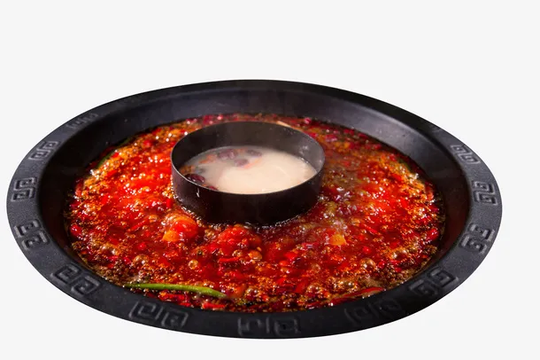 卡通手绘红色的火锅底料免抠