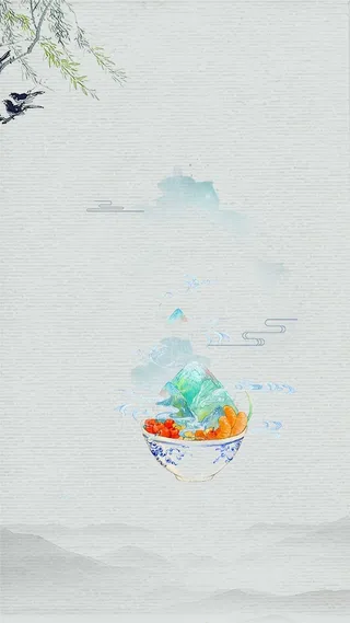 处暑日系立春雨水惊蛰H5背景素材高清