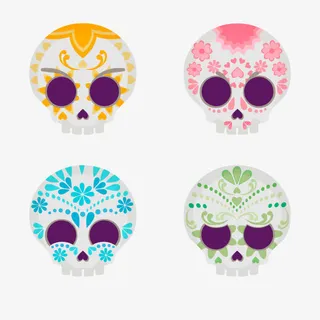 矢量环纹骷髅免抠