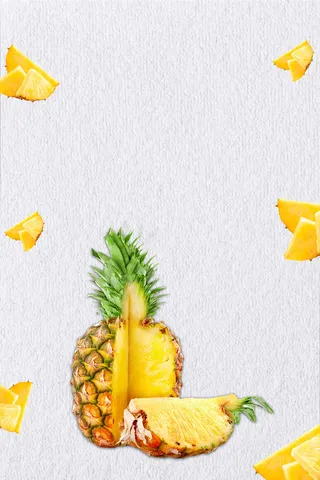 白色背景简约菠萝水果海报高清