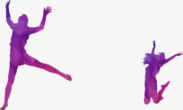 欢呼雀跃人像剪影免抠