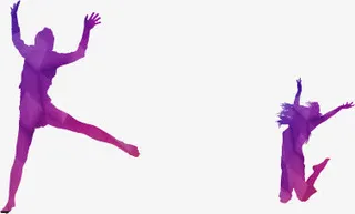 欢呼雀跃人像剪影免抠