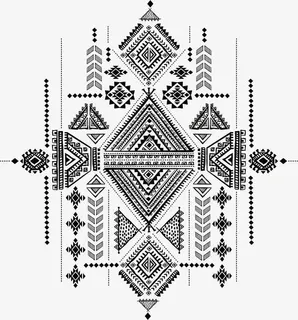 矢量黑色菱形线条花纹免抠