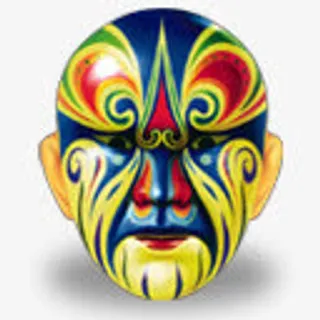 黄色脸谱手绘免抠