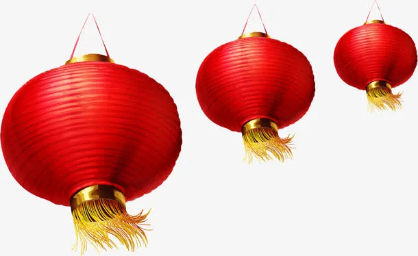 红色灯笼春节海报免抠