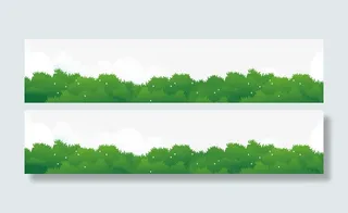 卡通绿色森林免抠