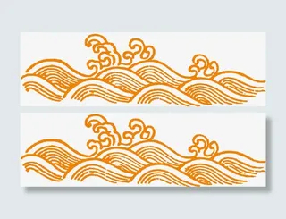 橙色经典国风元素底纹免抠