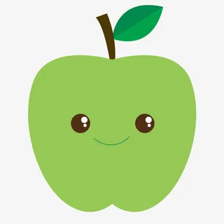可爱扁平化水果青苹果素材免抠