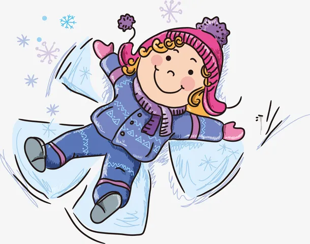 雪地玩耍女孩免抠