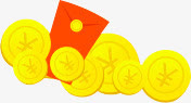 手绘金币红菜鸟图库标免抠