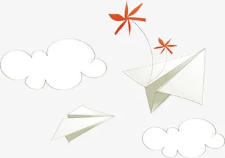 装饰纸飞机免抠
