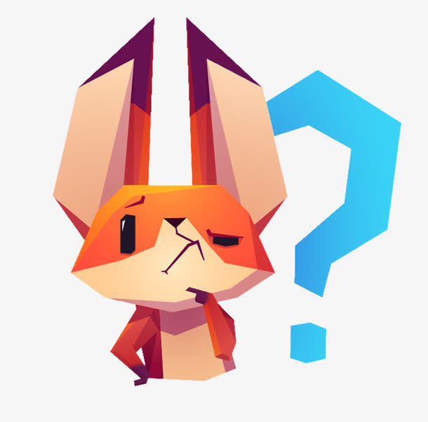 卡通疑问的小狐狸免抠