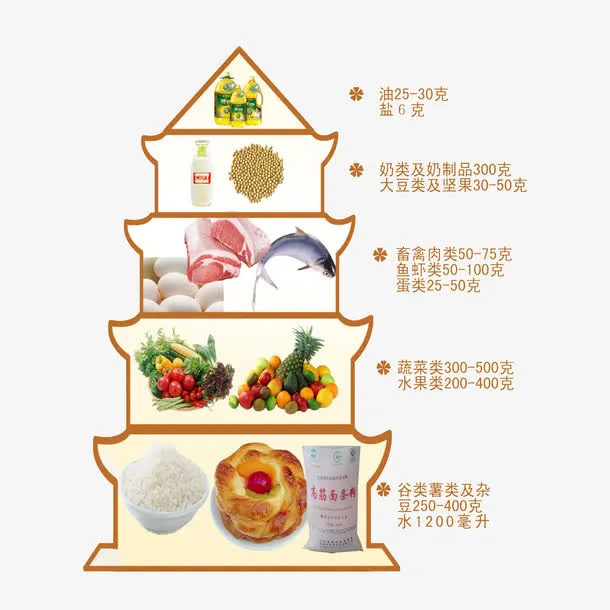 合理膳食金字塔免抠