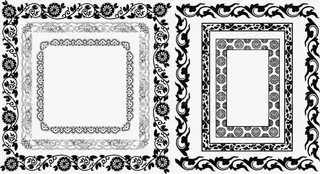 精美欧式花纹花边框免抠