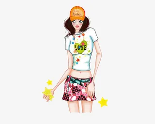 西方美女矢量图手绘素材免抠