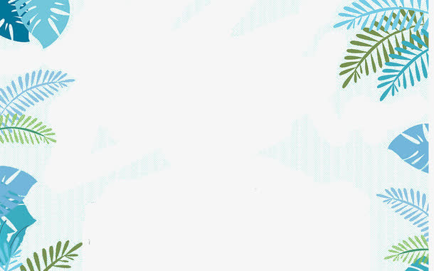 手绘树叶边框素材免抠