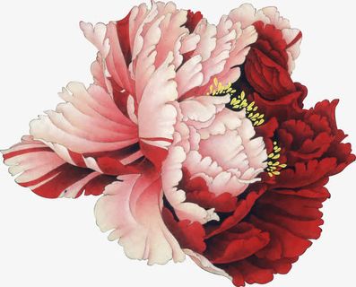 富贵花主题十字绣砖石免抠