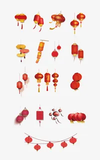 节日装饰灯笼合集免抠