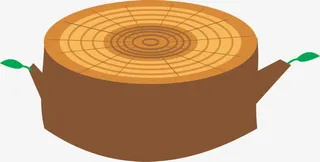 卡通精美木桩免抠