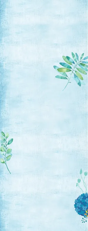 蓝绿色清新花朵高清