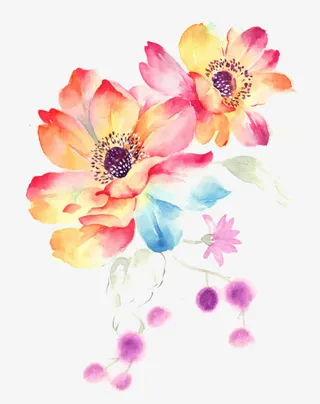 水彩画花朵免抠