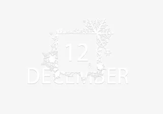 十二月雪花花边边框免抠