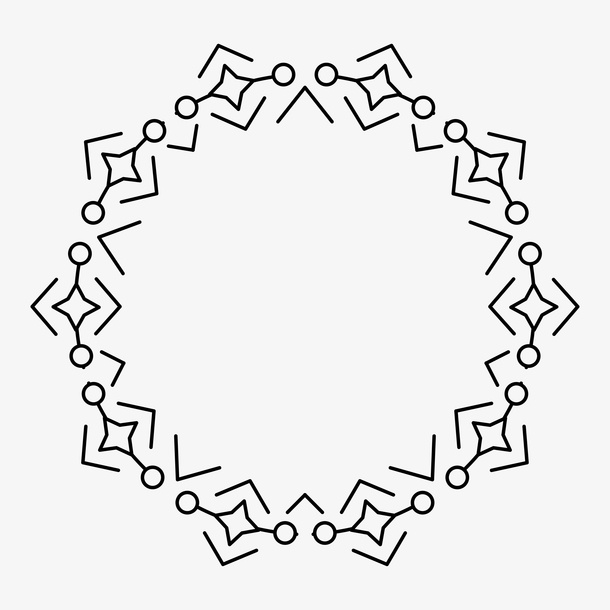 手绘黑色线条边框免抠