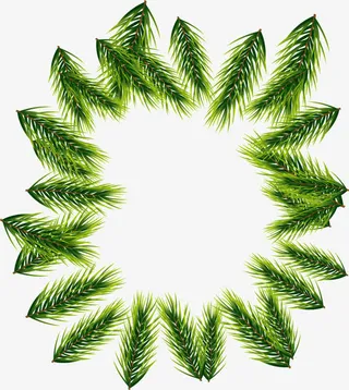 圣诞节松叶装饰免抠