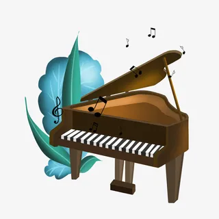 手绘的三角钢琴免抠