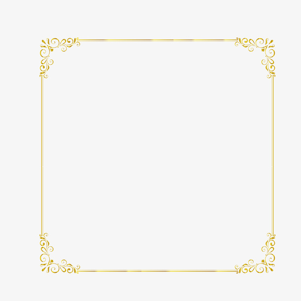 金色创意简约花纹免抠