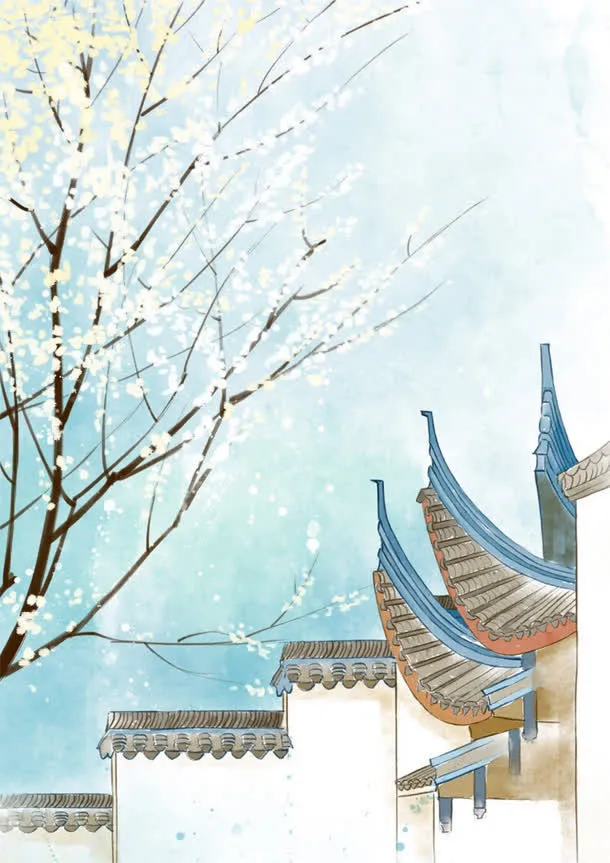 中国风雪地梅花风景免抠