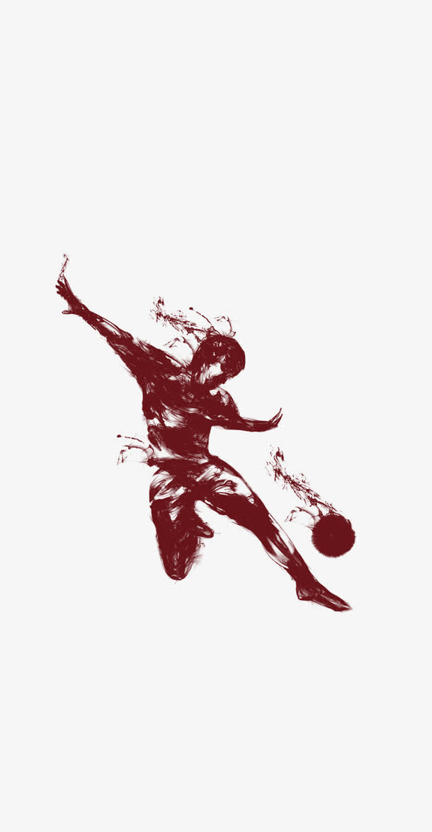 踢足球的人剪影免抠