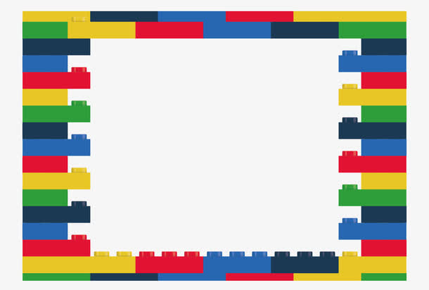 彩色积木块边框免抠