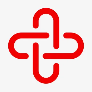 矢量红十字会红色旋转十字免抠