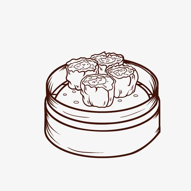简笔手绘烧卖素材免抠