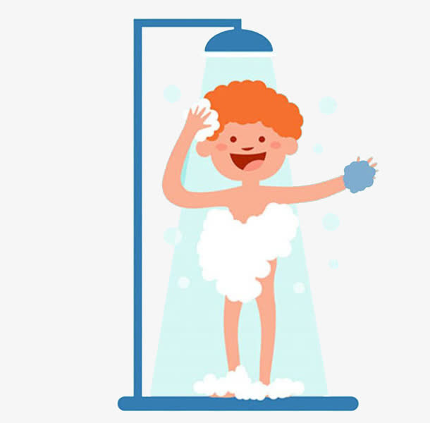 卡通人物淋浴免抠
