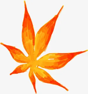 党建手绘枫叶图片免抠