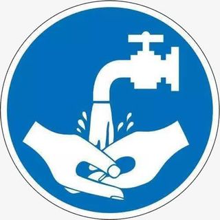 蓝色洗手杀菌消毒免抠