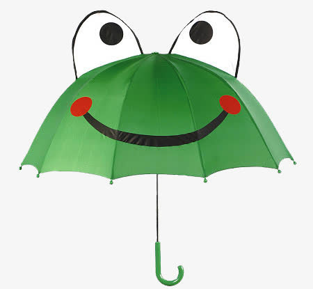 可爱儿童青蛙雨伞免抠