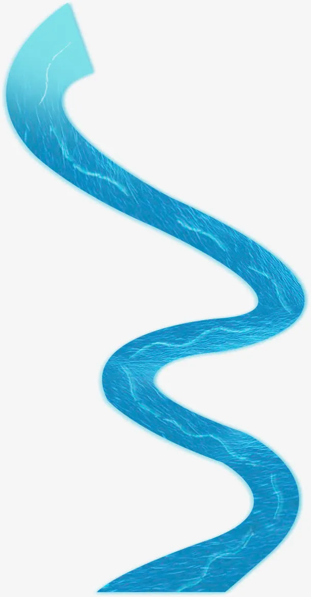 蓝色创意高清流畅线条河流免抠
