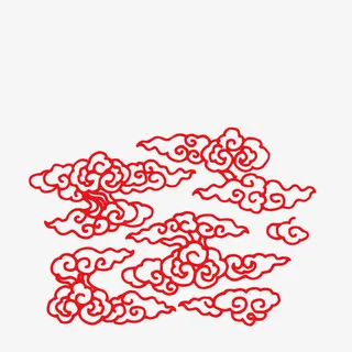 居中的云纹免抠