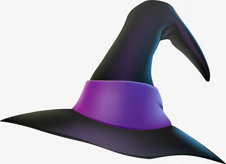 黑色卡通巫师帽免抠