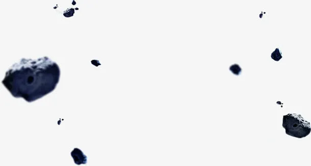 黑色冒险岩石漂浮撞击免抠