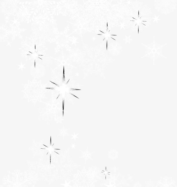 白色闪耀雪花免抠