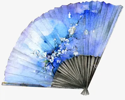 蓝色折扇海报背景