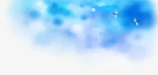 蓝天白云下两只蜻蜓免抠