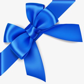 蓝色卡通蝴蝶结矢量图免抠