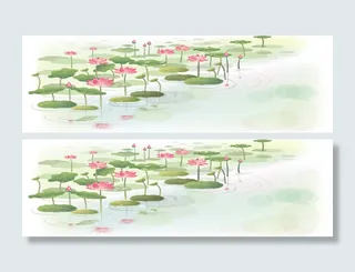 绿色的荷花海报背景高清