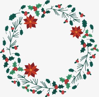 圣诞花环装饰免抠
